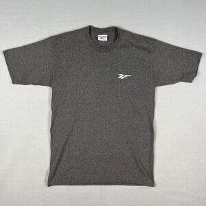VTG Reebok T Shirt‎ Fits Medium Grey Embroidered Logo 1990s Made in USA